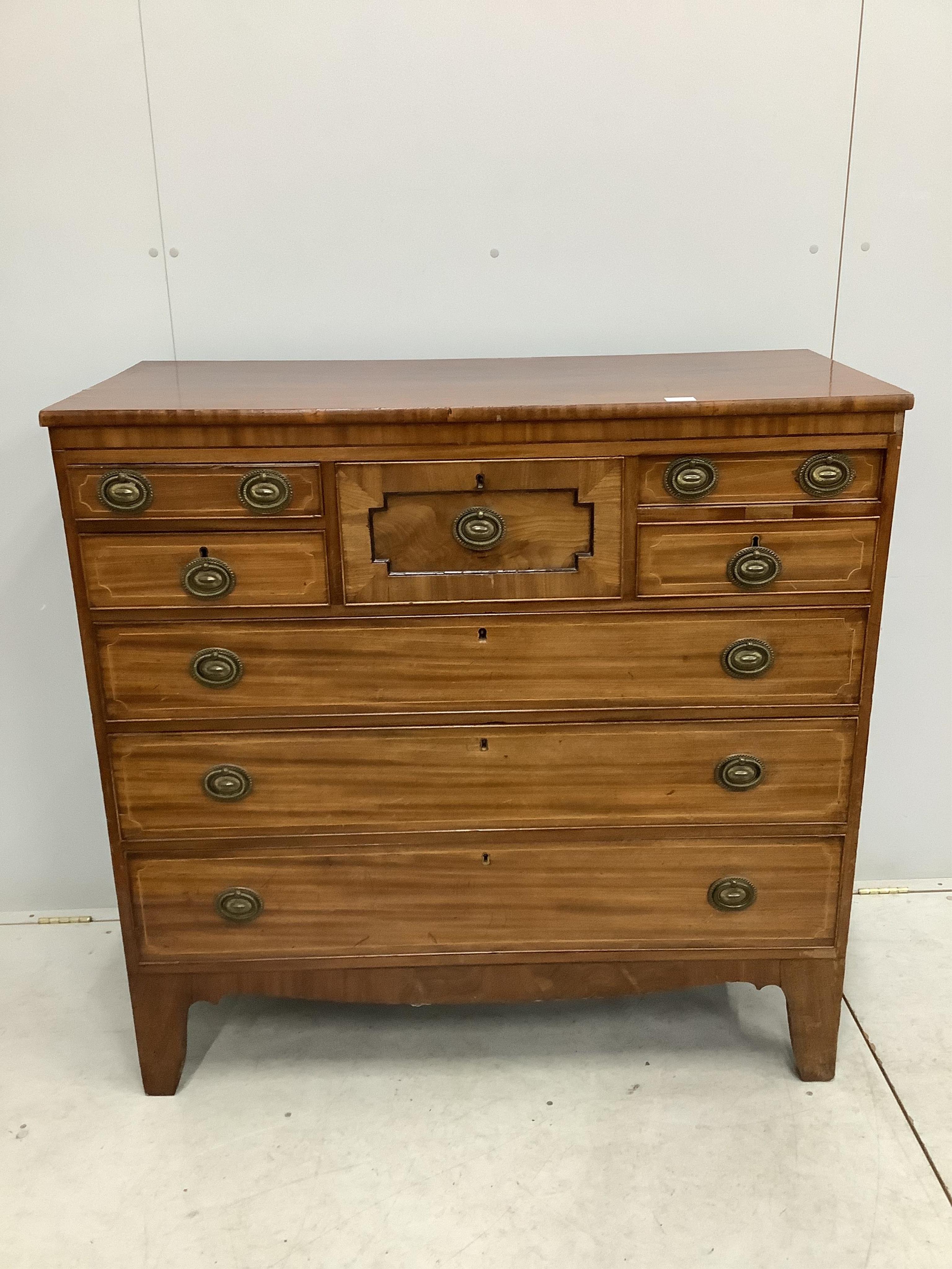 A George IV mahogany chest, width 118cm, depth 52cm, height 116cm. Condition - fair